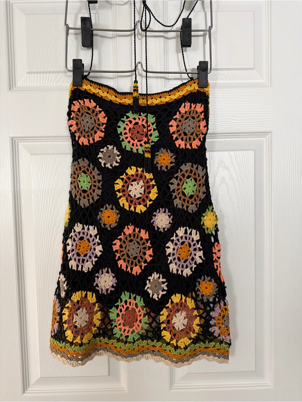 Free People x REVOLVE Sand Bar Bodysuit Dress Black Combo Crochet NWT S